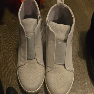 CCOCCI Gray Perforated High-Tops with Zippers